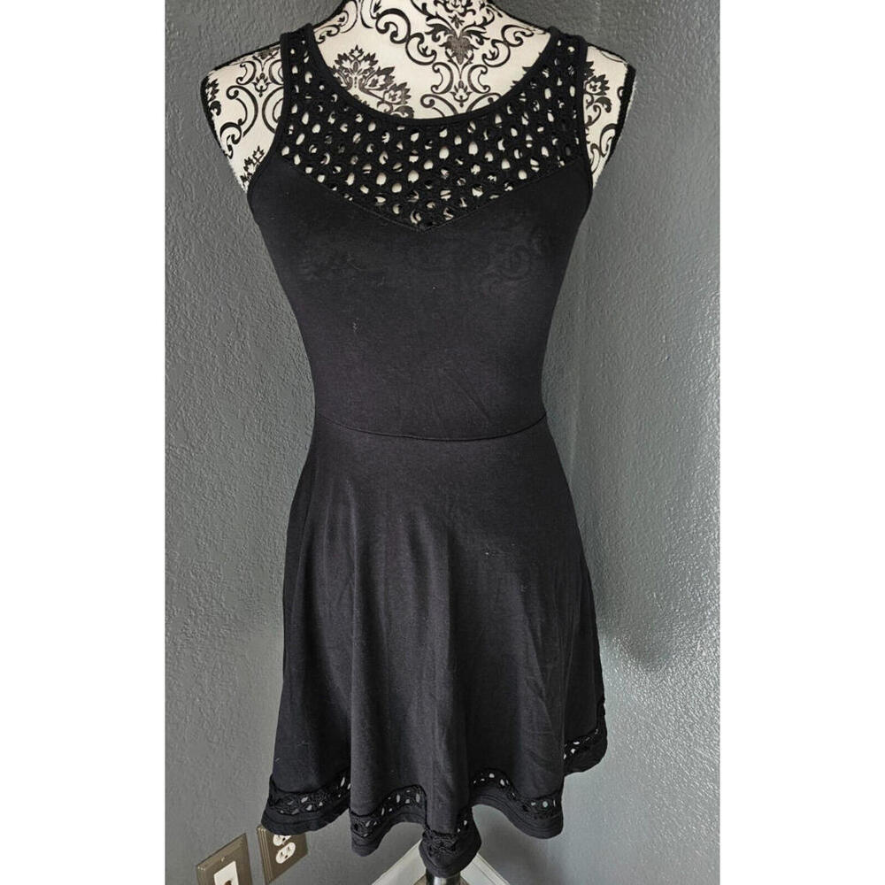 Women's Aeropostale Dress Sleeveless Size X Small XS Black See Through Design